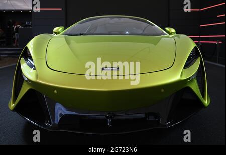 Goodwood House, Chichester, UK. 9th July, 2021. Goodwood Festival of Speed; Day Two; The Mclaren Artura on exhibition at Goodwood Credit: Action Plus Sports/Alamy Live News Stock Photo