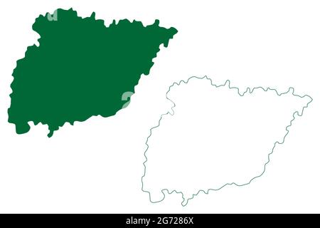 Tarn Taran district (Punjab State, Republic of India) map vector ...