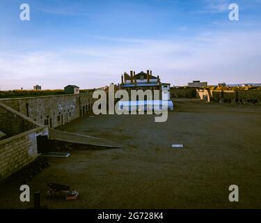 a view of the Barracks from ramparts of the fort george Stock Photo