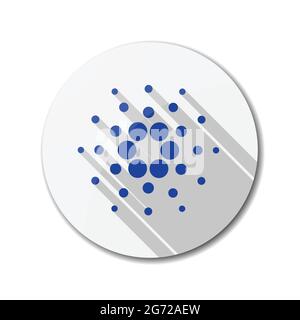 Cardano coin. Crypto currency blockchain coin Cardano ADA symbol vector illustration Stock Vector