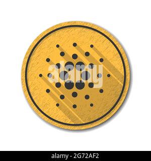 Cardano coin. Crypto currency blockchain coin Cardano ADA symbol vector illustration Stock Vector