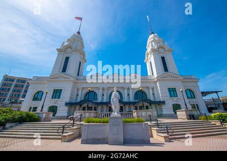 Worcester Union Station, built in 1911, is a railway station located at 2 Washington Square in downtown Worcester, Massachusetts MA, USA. Stock Photo