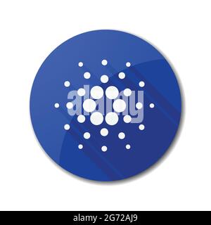 Cardano coin. Crypto currency blockchain coin Cardano ADA symbol vector illustration Stock Vector