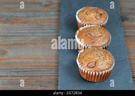 Close up of chocolate cupcakes Stock Photo