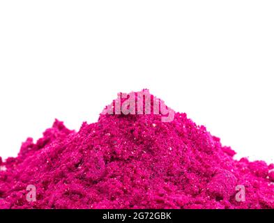 Bright Pink Dragonfruit Powder Isolated on a White Background Stock Photo