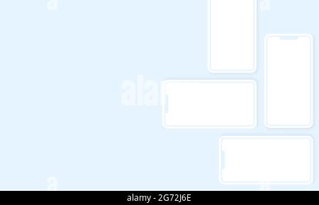 Realistic Background in Neomorphism 3D style. Modern banner with phones. Stock Vector