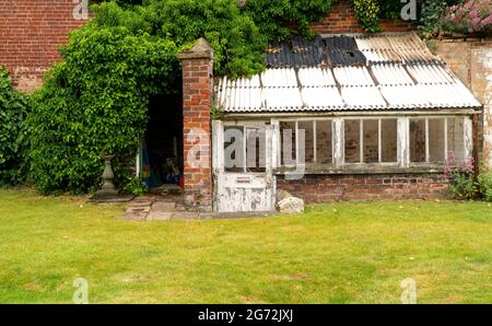 Old abandoned greenhouse example Stock Photo