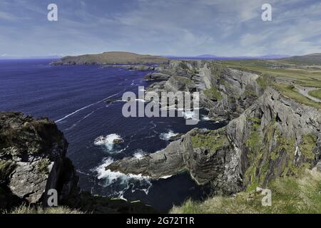 Amazing wave lashed Kerry Cliffs Ireland Stock Photo