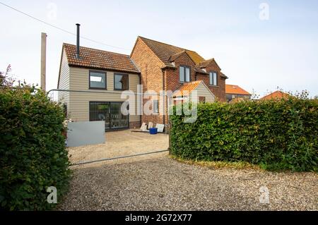 New detached home under construction Stock Photo