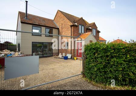 New detached home under construction Stock Photo