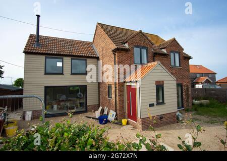 New detached home under construction Stock Photo