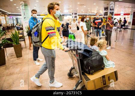 Belgian sailor Wannes Van Laer pictured during the departure of athletes of Team Belgium to the Tokyo 2020 Olympic Games, Saturday 10 July 2021, at th Stock Photo