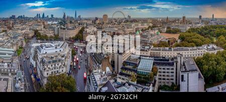 A wide panorma of the London Skyline Stock Photo