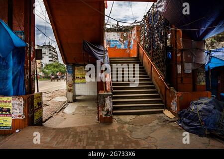 Dhaka, Bangladesh. 09th July, 2021. Due to the 14 days long Shutdown, marketplaces are closed. A very rare scene of New Market, Dhaka. (Photo by Abul Hayat Rahadh/Pacific Press) Credit: Pacific Press Media Production Corp./Alamy Live News Stock Photo