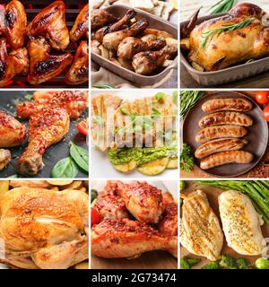 Set of tasty chicken dishes Stock Photo