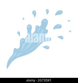 Blue wave and water spray, wavy symbols of nature in vector illustrations of movement Stock Vector
