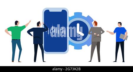 automated robot bot trading stocks using artificial intelligence machine AI on smartphone vector Stock Vector
