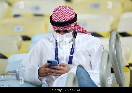 10th July 2021, Estádio do Maracan&#xe3;, Rio de Janeiro, Brazil. Copa America tournament final, Argentina versus Brazil; Fan of Brasil Stock Photo