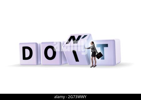 Determination concept with the rotating cubes Stock Photo