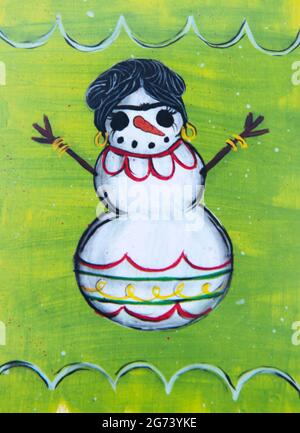 Day of the Dead image; photographic illustration; Snowman Stock Photo