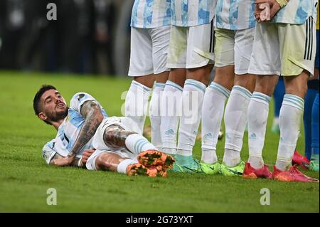 Rio De Janeiro, Brazil. 10th July, 2021. Football: Copa America, Final, Argentina - Brazil, Maracana Stadium: Rodrigo De Paul of Argentina in action. Credit: Andre Borges/dpa/Alamy Live News Stock Photo