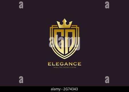 CN elegant luxury monogram logo or badge template with scrolls and royal crown - perfect for luxurious branding projects Stock Vector