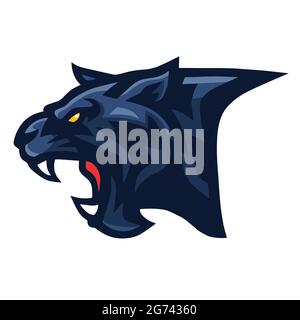 Black Panther Jaguar Head Logo Vector Sports Esports Mascot Stock Vector