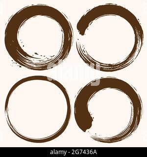 Enso Zen Brush Set. Vector Illustration Stock Vector Image & Art - Alamy
