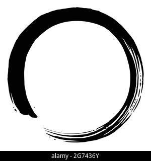 Black Enso Zen Circle Art Brush Vector Design Illustration Icon Stock Vector