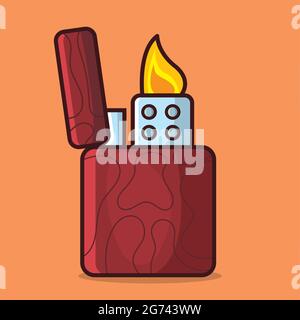 wood lighter isolated vector illustration in flat style Stock Vector
