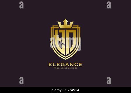 TN elegant luxury monogram logo or badge template with scrolls and royal crown - perfect for luxurious branding projects Stock Vector