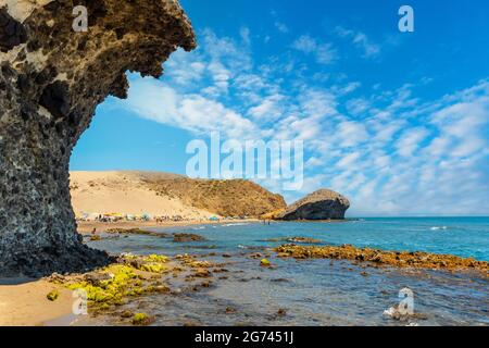 a Summer at Monsul Beach in the Cabo de Gata Natural Park San Jose, Almeria. Spain Stock Photo