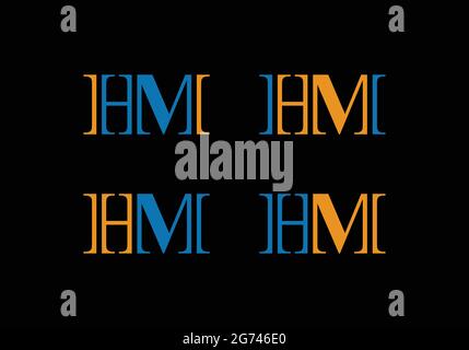 Initial Monogram Letter HMLogo Design Vector Template H M Letter Logo Design for Law and Legal Firm Company Stock Vector