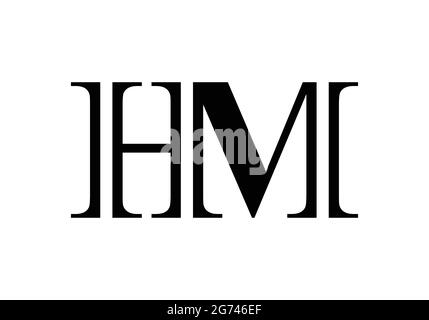Initial Monogram Letter HMLogo Design Vector Template H M Letter Logo Design for Law and Legal Firm Company Stock Vector