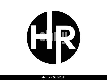 Initial Monogram Letter HR Logo Design Vector Template H R Letter Logo Design. HR Circle Logo Design for Multipurpose Stock Vector