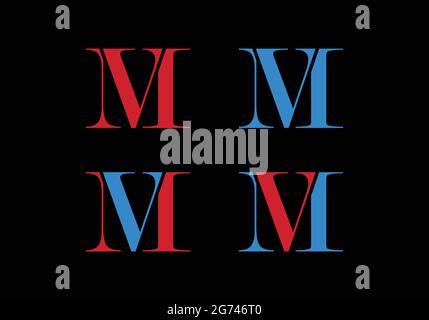 Initial Monogram Letter MV Logo Design Vector Template M V Letter Logo Design Stock Vector