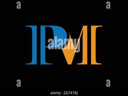Initial Monogram Letter PM Logo Design Vector Template P M Letter Logo Design for Law Firm and Legal Advisor Company Stock Vector