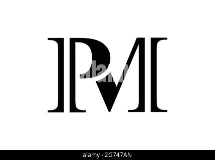 Initial monogram letter pm logo design template Vector Image