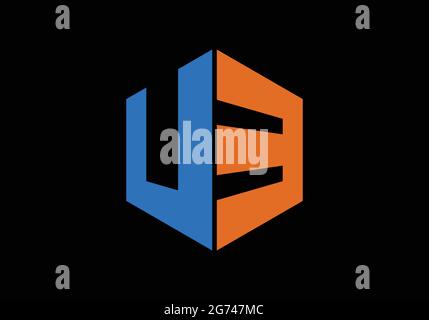 Initial Monogram Letter UE Logo Design Vector Template U E Letter Logo Design Stock Vector