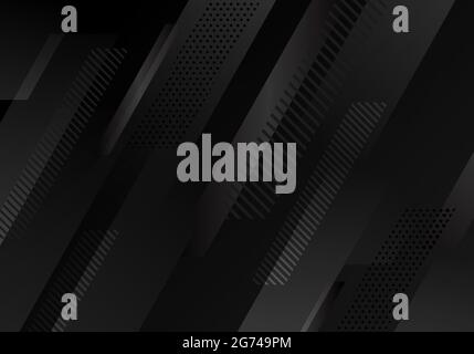 Abstract black diagonal stripes pattern on dark background. Vector illustration Stock Vector