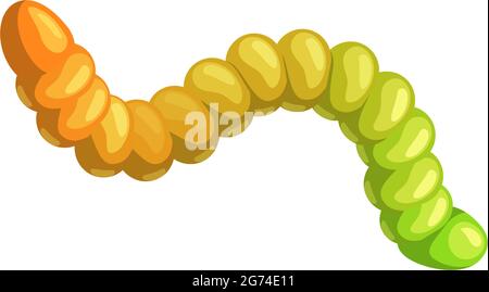 Gummy marmalade cartoon color worm isolated Halloween treat or trick sweet or sour dessert. Vector jelly worm candy, chewing multicolor confectionery Stock Vector