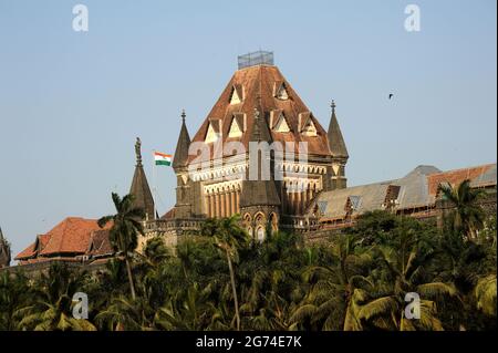 Mumbai Maharashtra India Asia One of The oldest High Court of Bombay also known as the Mumbai High Court is the Indian Historic Gothic revival buildig Stock Photo