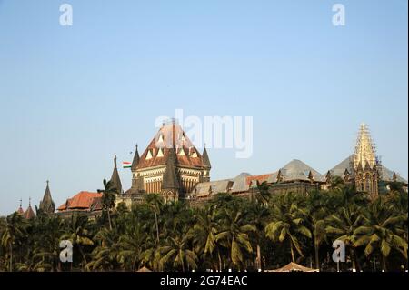 Mumbai Maharashtra India Asia One of The oldest High Court of Bombay also known as the Mumbai High Court is the Indian Historic Gothic revival buildig Stock Photo