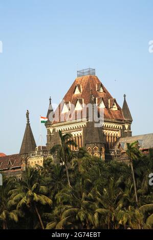 Mumbai Maharashtra India One of The oldest High Court of Bombay also known as the Mumbai High Court is the Indian Historic Gothic revival building. Stock Photo