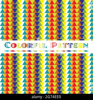 Colorful triangles abstract geometric pattern or background for wallpaper, gift wrapping, textile print Stock Vector