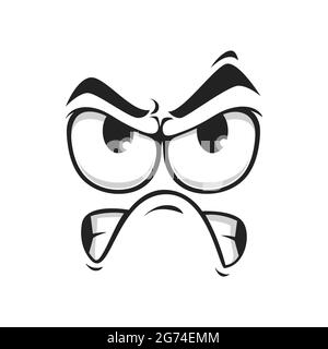 Angry smiley grumpy sullen emoji, ireful or rageful smiley facial ...