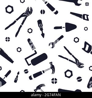 Construction tools seamless pattern. Vector illustration Stock Vector