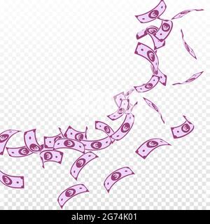 European Union Euro notes falling. Floating EUR bills on transparent background. Europe money. Amazing vector illustration. Fantastic jackpot, wealth Stock Vector