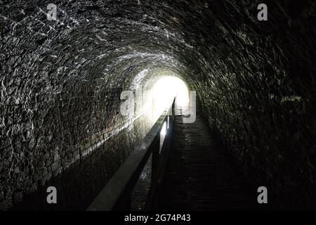 Tunnel at Cromford Canal, Derbyshire Peak District Stock Photo