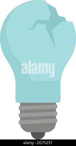 Cracked bulb icon flat isolated vector Stock Vector